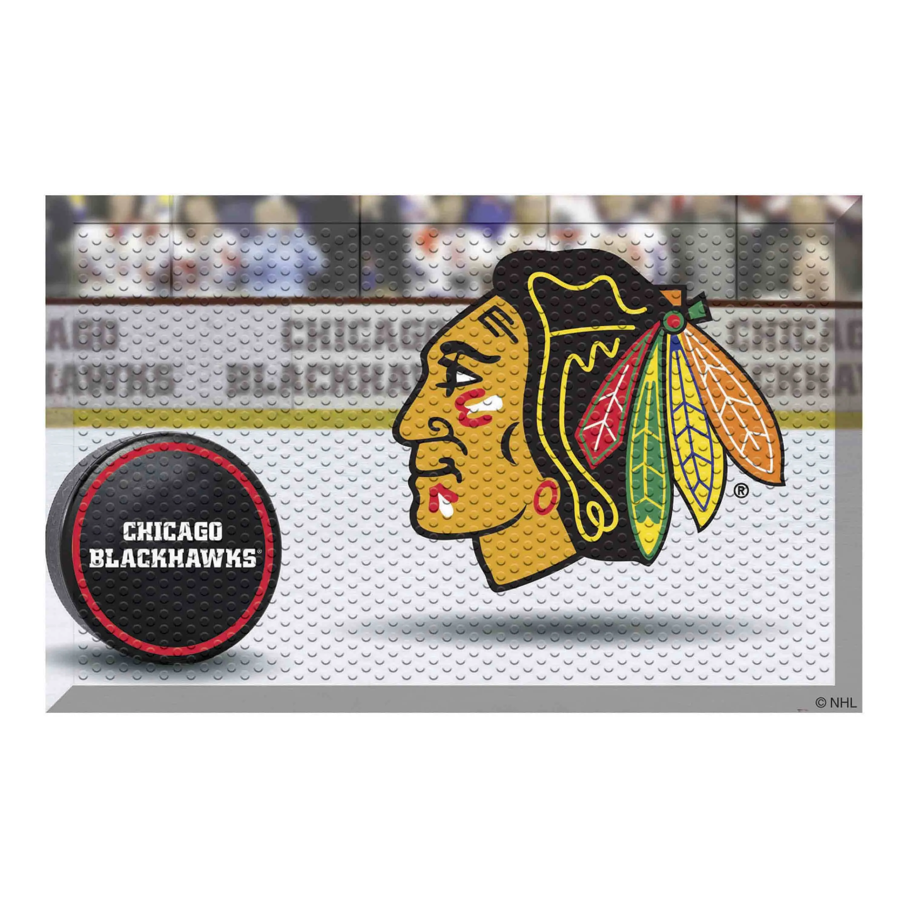 Chicago Blackhawks Rubber Scraper Door Mat