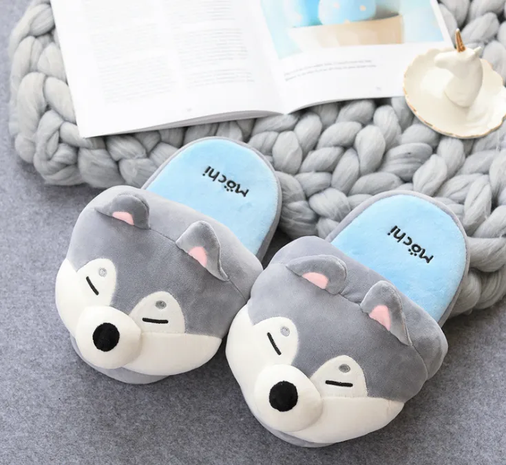 Cute Shiba Inu Warm Plush Indoor Slippers