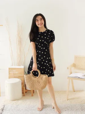 FLORAL DAISY BLACK DRESS