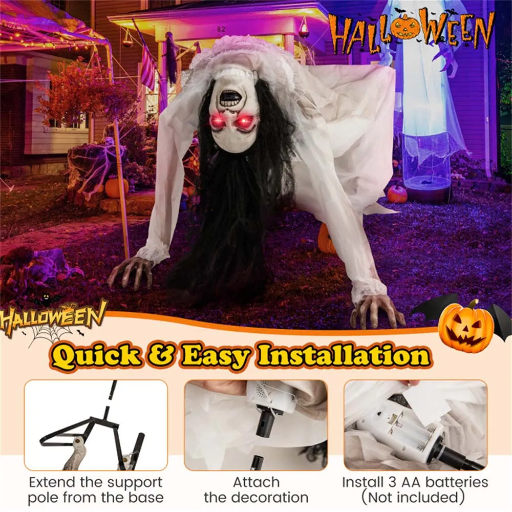 Halloween Animated Crawling Woman Decoration Sound Motion