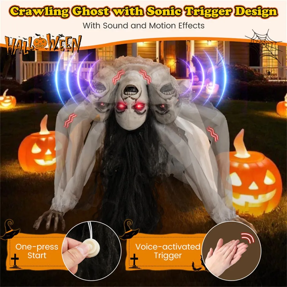 Halloween Animated Crawling Woman Decoration Sound Motion