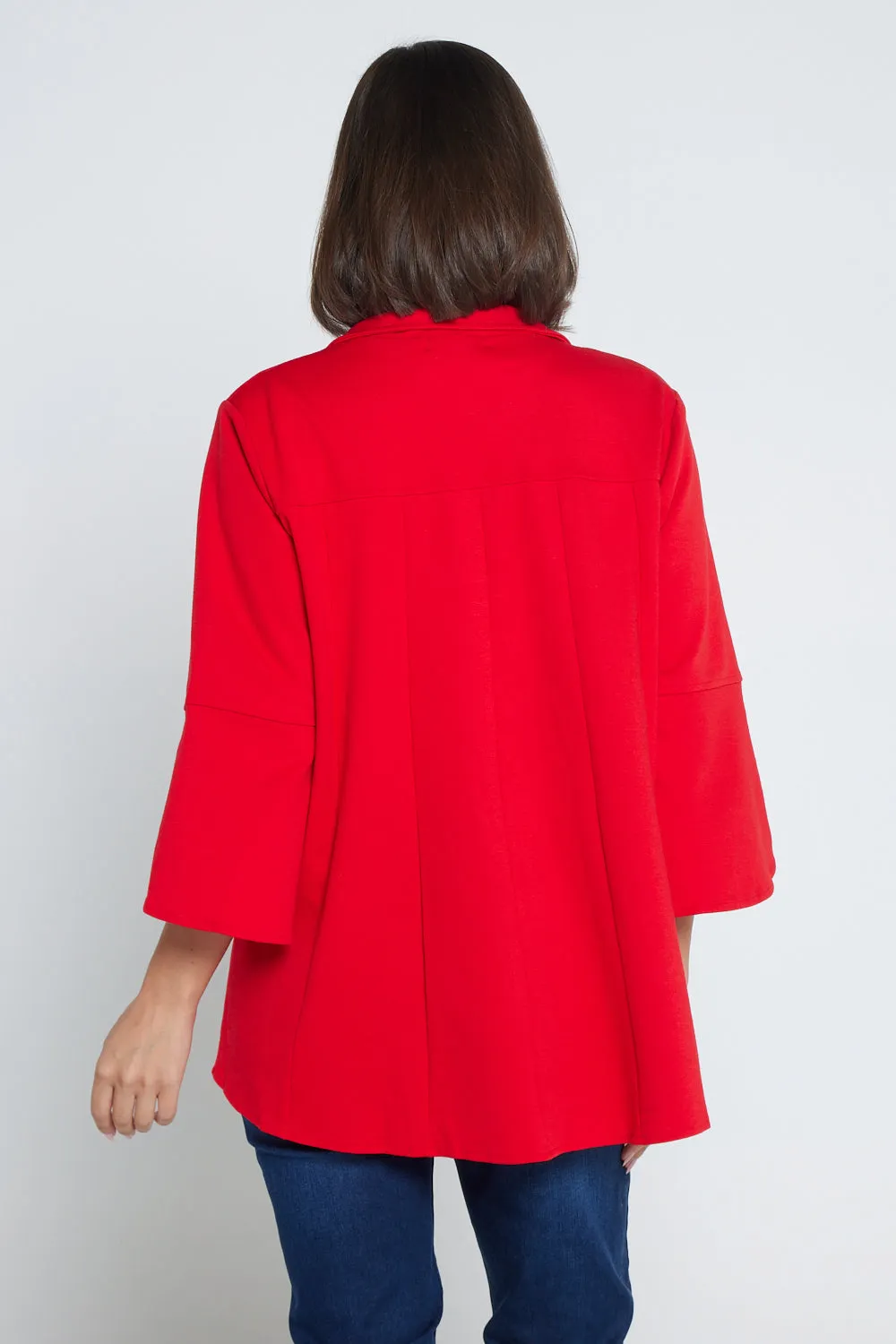 Jocelyn Tulip Sleeve Jacket - Red