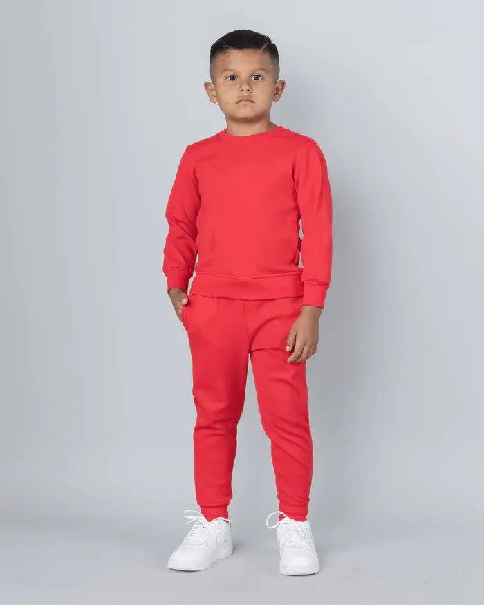 Kids Solid Suit Unisex Full Sleeves (RED)