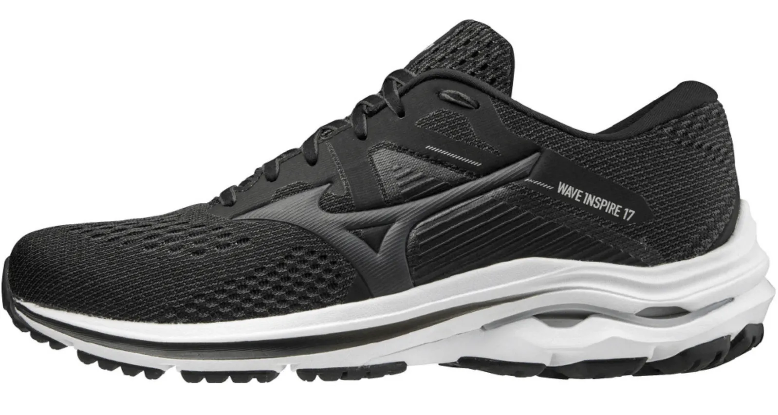 Mizuno Mens Wave Inspire 17 2E Running Shoes - Black/White