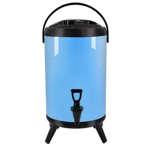 SOGA 16L Stainless Steel Insulated Milk Tea Barrel Hot and Cold Beverage Dispenser Container with Faucet Blue