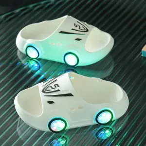 Summer Children LED Lights Slippers Baby Indoor Antiskid Sandals Boy Girl Luminous Shoes Kids Home Parent-child Flip Flops New