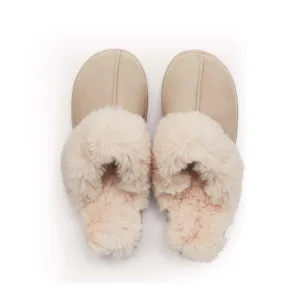 Tilda Faux Fur Slippers, Linen